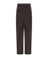 Giorgio Armani Double-pleat Trousers In Stretch Virgin Wool In Brown