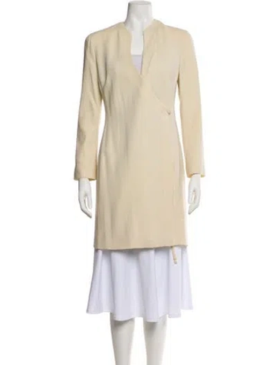 Pre-owned Giorgio Armani Wool Coat In Neutral