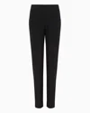 Giorgio Armani Wool Crepe Pants In Black