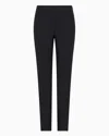 Giorgio Armani Wool Crepe Pants In Navy Blue