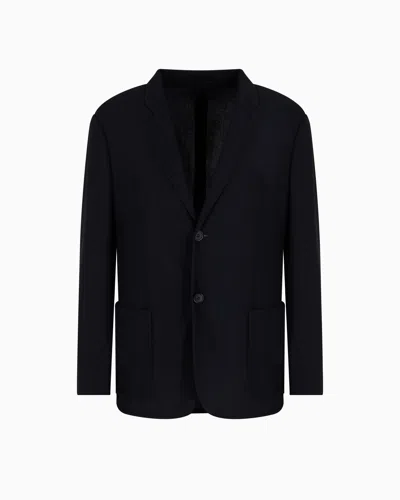 GIORGIO ARMANI WOOL CRÊPE SINGLE-BREASTED JACKET
