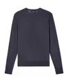 Giorgio Armani Wool Crew-neck Sweater In Blue