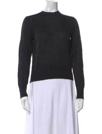 Pre-owned Giorgio Armani Wool Crew Neck Sweater In Black