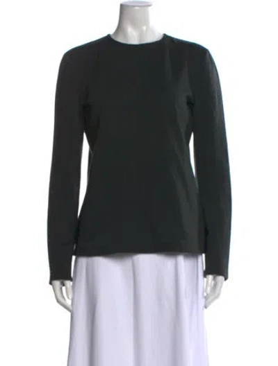 Pre-owned Giorgio Armani Wool Crew Neck Sweater In Blue
