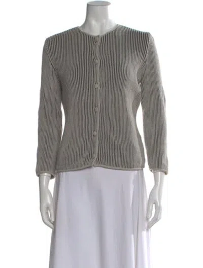Pre-owned Giorgio Armani Wool Crew Neck Sweater In Gray