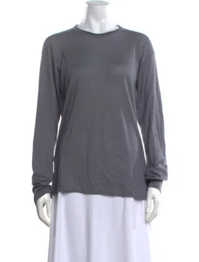 Pre-owned Giorgio Armani Wool Crew Neck Sweater In Grey