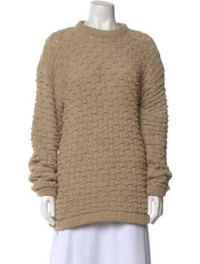 Pre-owned Giorgio Armani Wool Crew Neck Sweater In Neutral