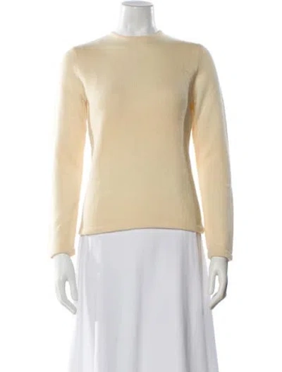 Pre-owned Giorgio Armani Wool Crew Neck Sweater In Yellow