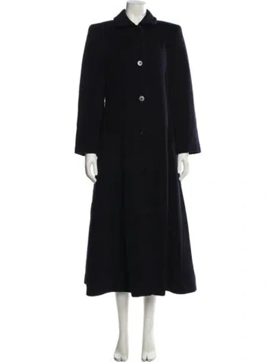 Pre-owned Giorgio Armani Wool Faux Fur Coat In Blue