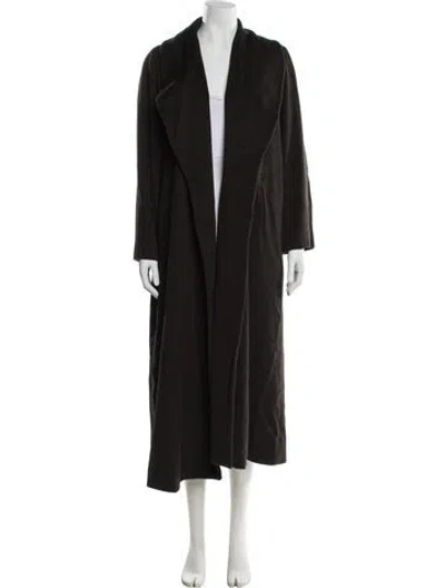 Pre-owned Giorgio Armani Wool Faux Fur Coat In Brown