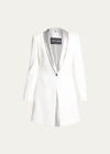 GIORGIO ARMANI WOOL GABARDINE BLAZER WITH METALLIC LAME TRIM