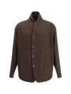 Giorgio Armani Pea Coat In Wool And Cashmere Cloth In Brown