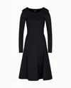 Giorgio Armani Wool Jersey Dress With Epaulettes Detail In Black