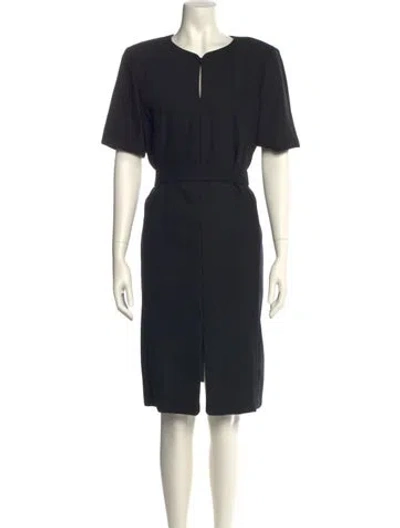 Pre-owned Giorgio Armani Wool Knee-length Dress In Blue