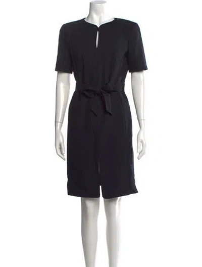 Pre-owned Giorgio Armani Wool Knee-length Dress In Blue