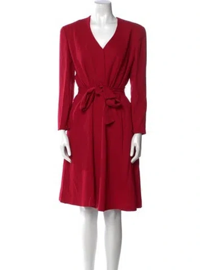 Pre-owned Giorgio Armani Wool Knee-length Dress In Red