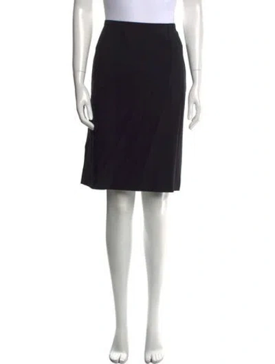 Pre-owned Giorgio Armani Wool Knee-length Skirt In Black