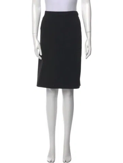 Pre-owned Giorgio Armani Wool Knee-length Skirt In Black