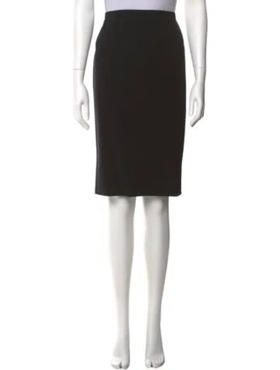 Pre-owned Giorgio Armani Wool Knee-length Skirt In Black