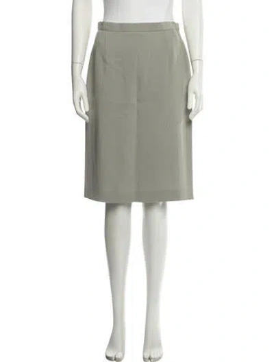 Pre-owned Giorgio Armani Wool Knee-length Skirt In Gray