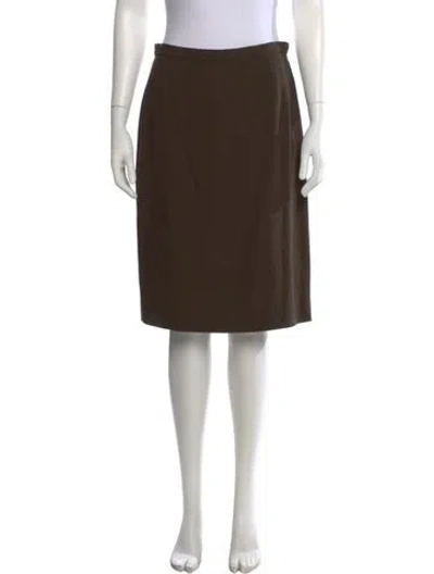 Pre-owned Giorgio Armani Wool Knee-length Skirt In Green