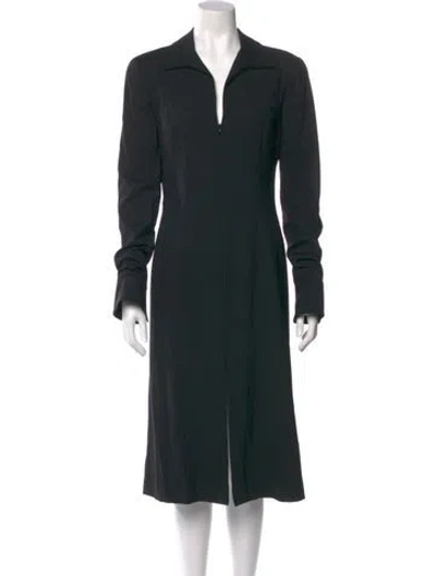 Pre-owned Giorgio Armani Wool Midi Length Dress In Black