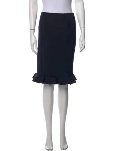 Pre-owned Giorgio Armani Wool Midi Length Skirt In Black