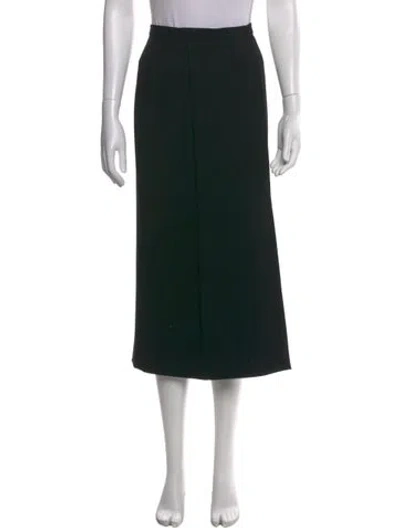 Pre-owned Giorgio Armani Wool Midi Length Skirt In Black