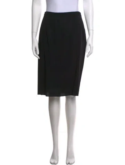 Pre-owned Giorgio Armani Wool Midi Length Skirt In Black