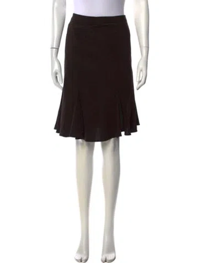 Pre-owned Giorgio Armani Wool Midi Length Skirt In Black