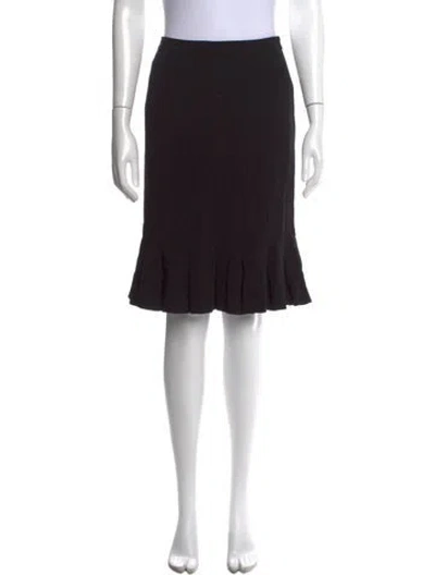 Pre-owned Giorgio Armani Wool Midi Length Skirt In Black