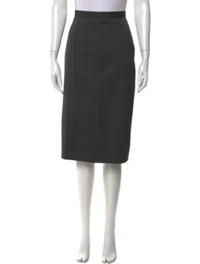 Pre-owned Giorgio Armani Wool Midi Length Skirt In Gray