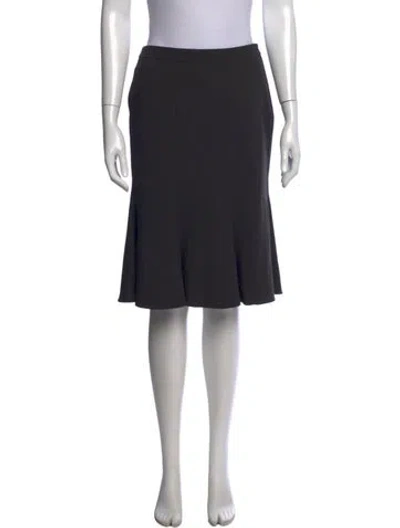 Pre-owned Giorgio Armani Wool Midi Length Skirt In Gray
