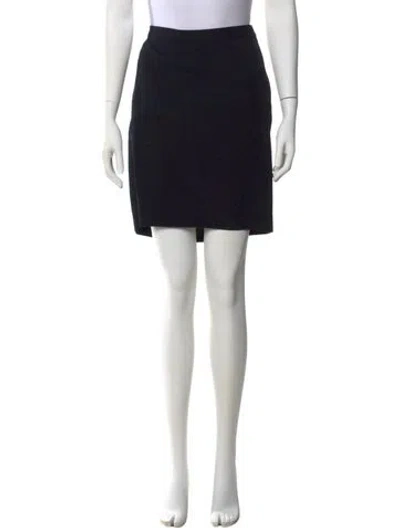 Pre-owned Giorgio Armani Wool Mini Skirt In Black