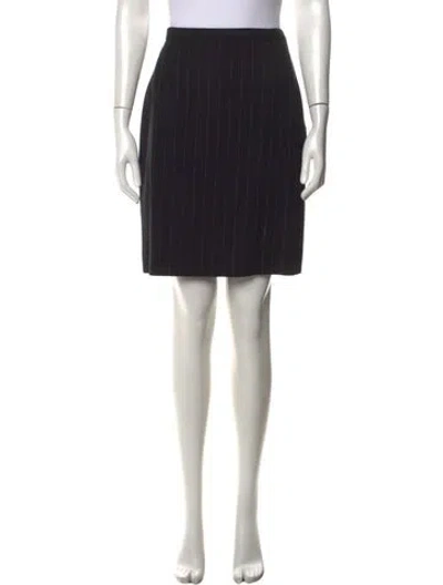 Pre-owned Giorgio Armani Wool Mini Skirt In Black