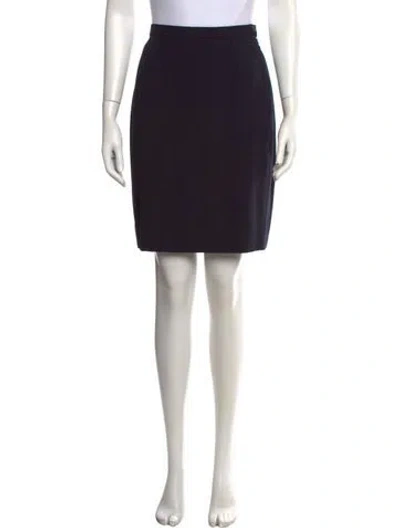 Pre-owned Giorgio Armani Wool Mini Skirt In Black