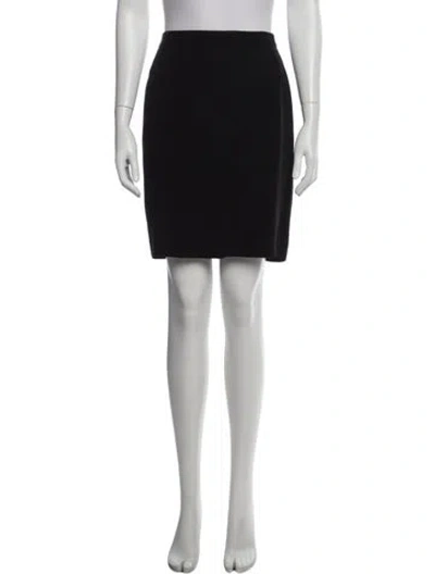 Pre-owned Giorgio Armani Wool Mini Skirt In Black