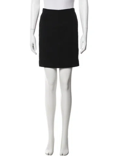 Pre-owned Giorgio Armani Wool Mini Skirt In Black/white