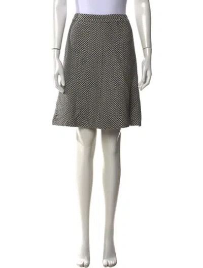 Pre-owned Giorgio Armani Wool Mini Skirt In Black/white