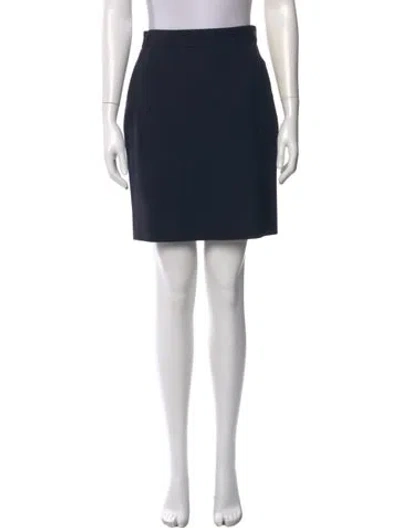 Pre-owned Giorgio Armani Wool Mini Skirt In Blue