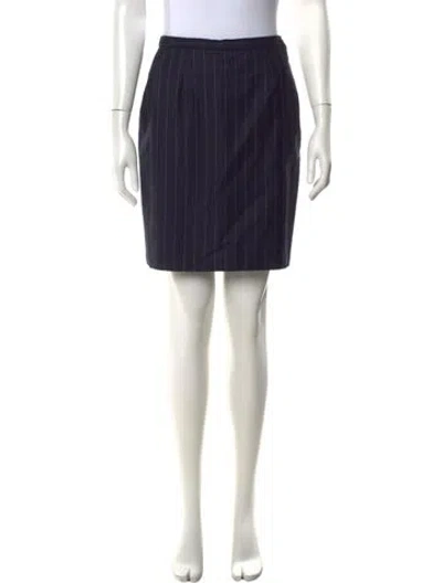 Pre-owned Giorgio Armani Wool Mini Skirt In Blue