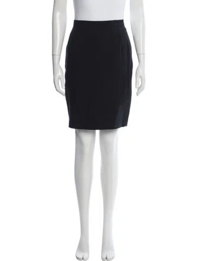 Pre-owned Giorgio Armani Wool Mini Skirt In Blue