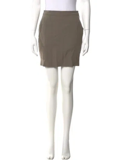 Pre-owned Giorgio Armani Wool Mini Skirt In Brown