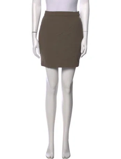 Pre-owned Giorgio Armani Wool Mini Skirt In Brown