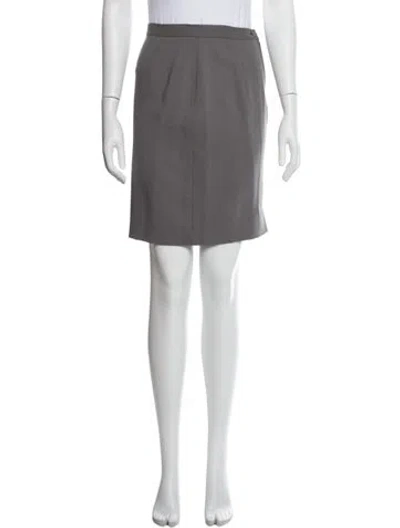 Pre-owned Giorgio Armani Wool Mini Skirt In Gray