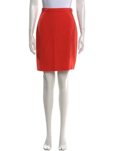 Pre-owned Giorgio Armani Wool Mini Skirt In Orange