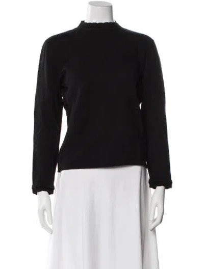 Pre-owned Giorgio Armani Wool Mock Neck Sweater In Black