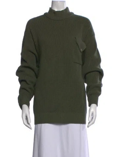 Pre-owned Giorgio Armani Wool Mock Neck Sweater In Green