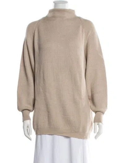 Pre-owned Giorgio Armani Wool Mock Neck Sweater In Multi