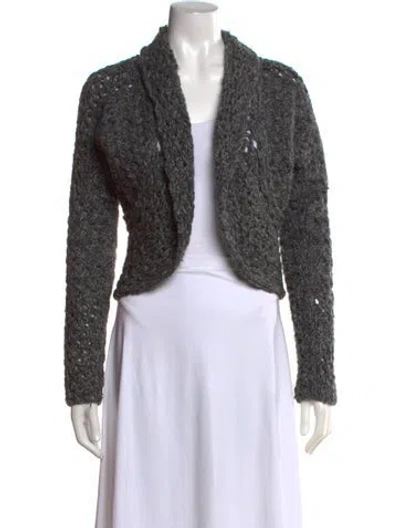 Pre-owned Giorgio Armani Wool Open Front Sweater In Multicolor